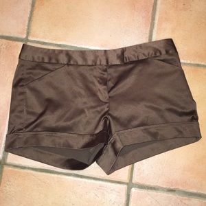 Brown silky shorts
